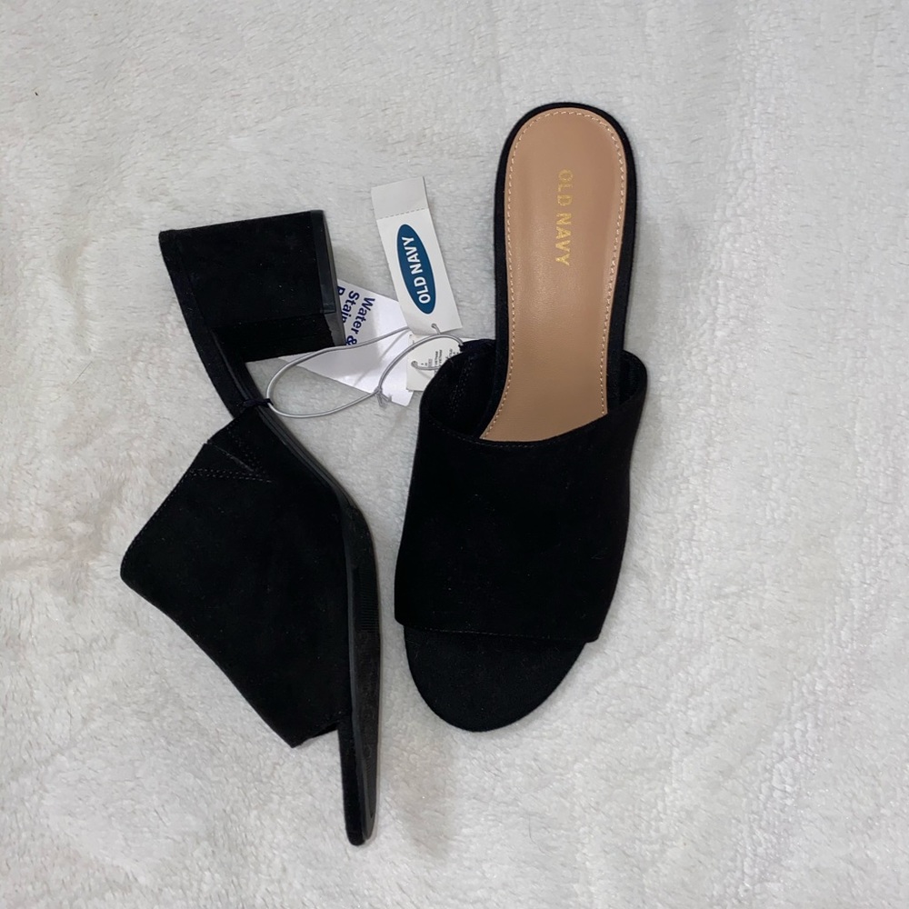 Old Navy Suede Mule Heel Sandals